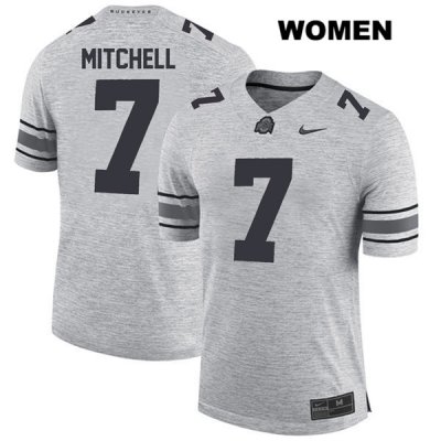 Women's NCAA Ohio State Buckeyes Teradja Mitchell #7 College Stitched Authentic Nike Gray Football Jersey AR20D86SA